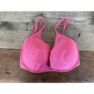 Victoria's Secret Bright Coral 32DDD Incredible Lightly Lined Lace Half Pad Bra